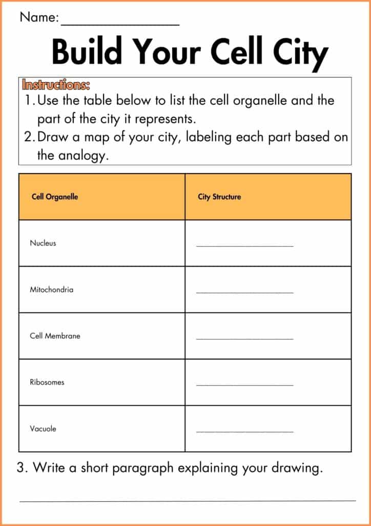 Image Showing Build Your Cell City worksheet 