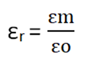 image showing the equation of relative permittivity