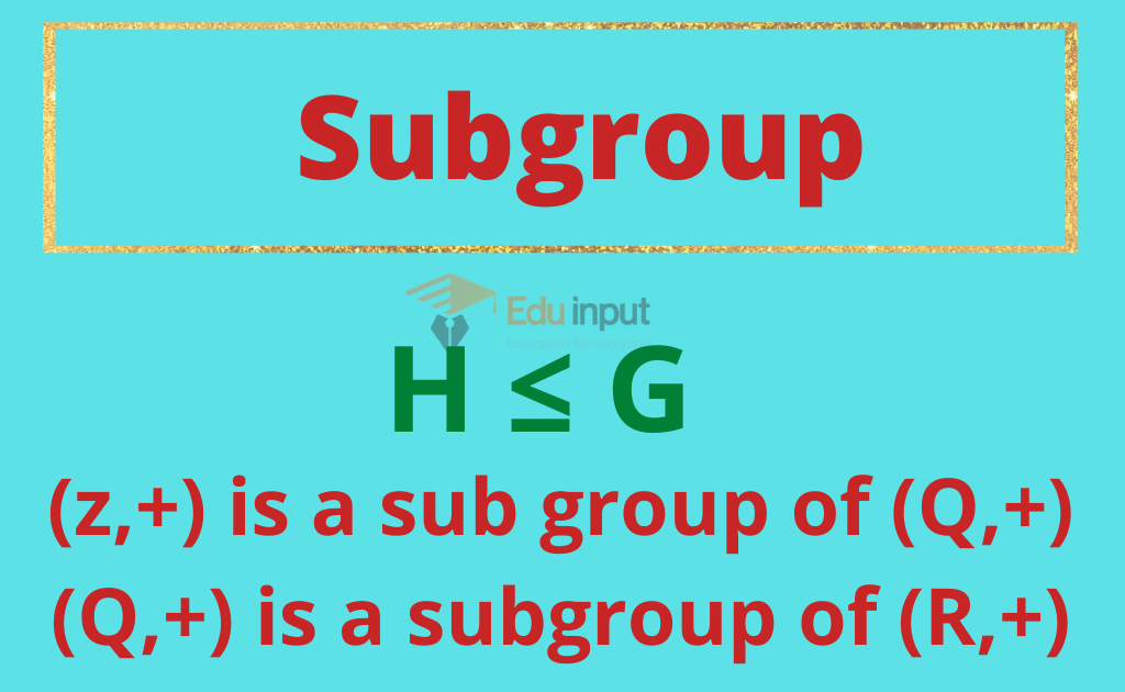 SubGroup -Types and Examples