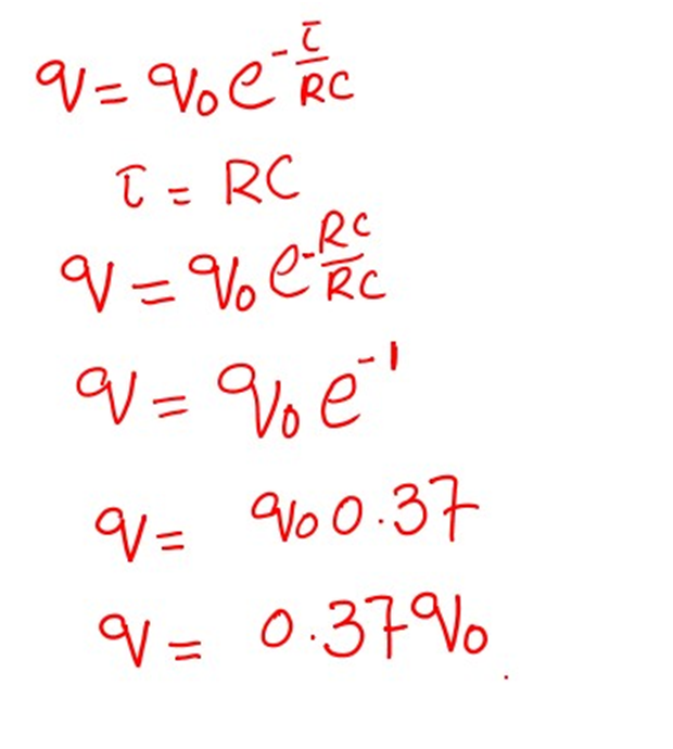 the equation for discharging of capacitor
