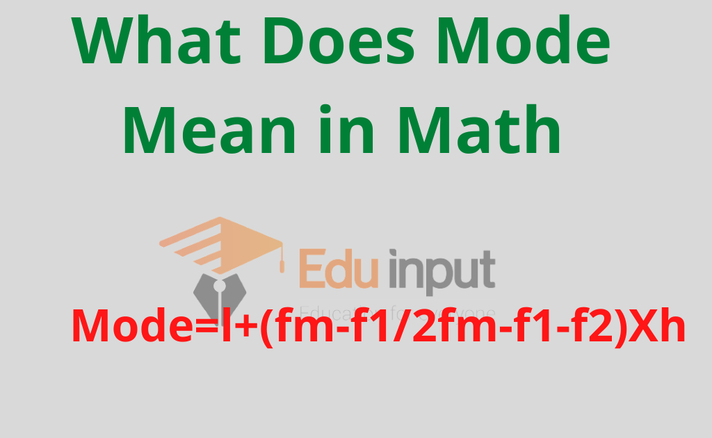 What Does Mode Mean in Math?