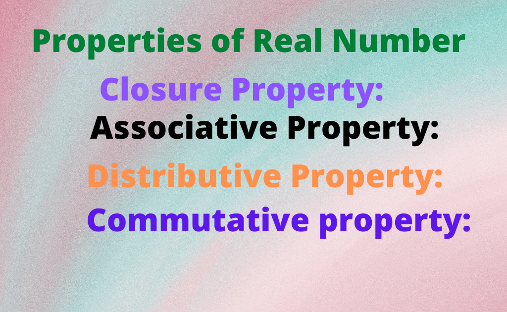 Basic Properties of Real Number-Distributive, Closure, Associative, And Commutative