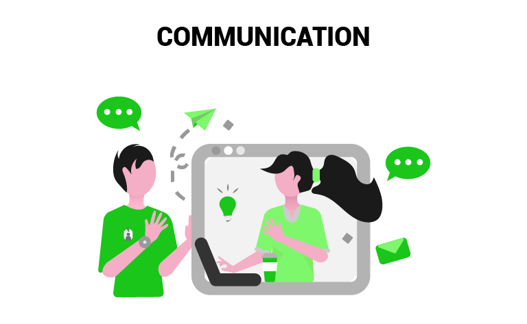 image showing the communication via computer