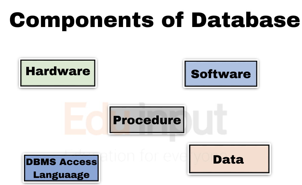 image showing the database components
