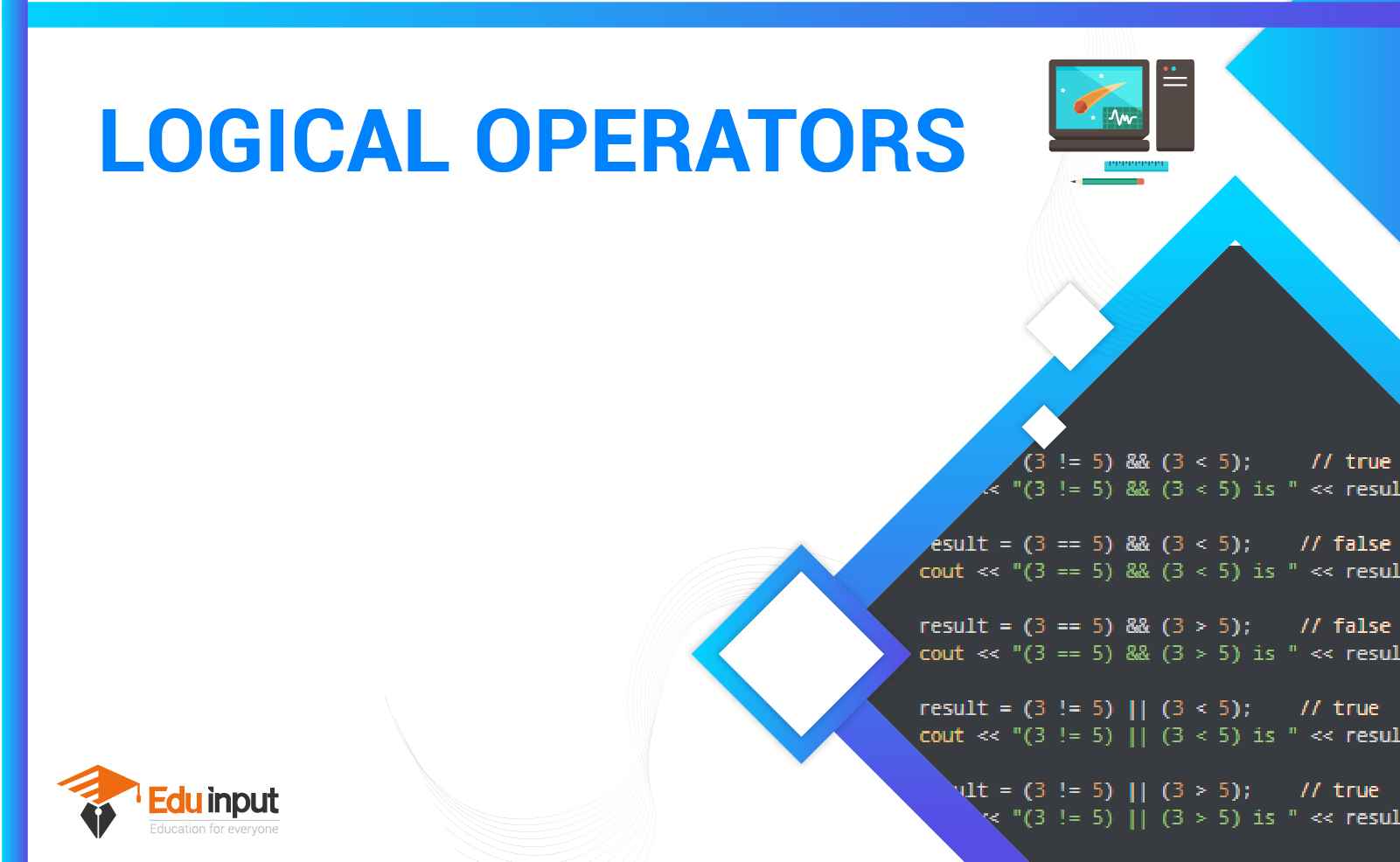Logical Operators in C++ | Different Logical Operators