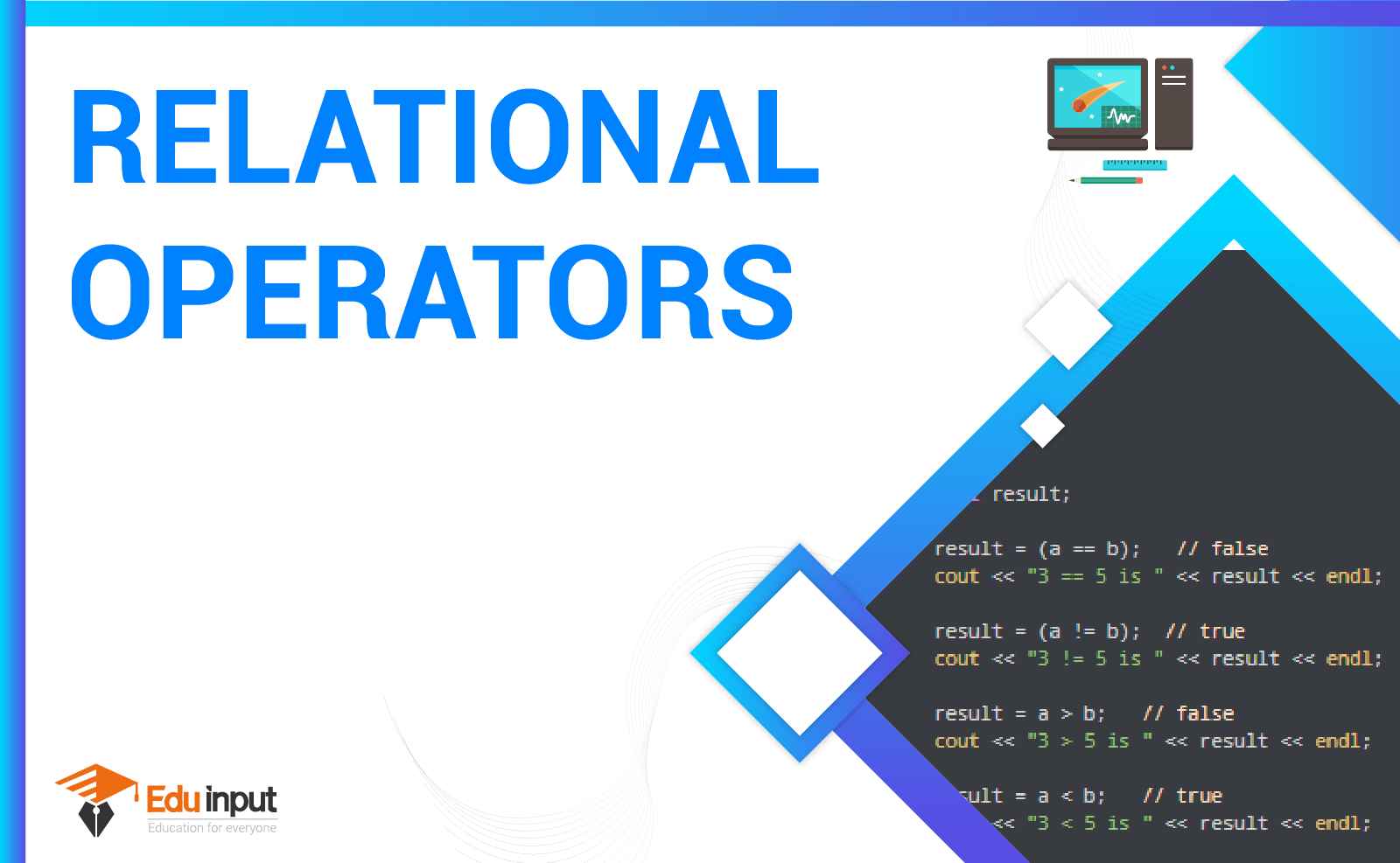 Relational Operators in C++ | Relational Expressions