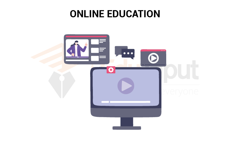 image showing the computer for online education