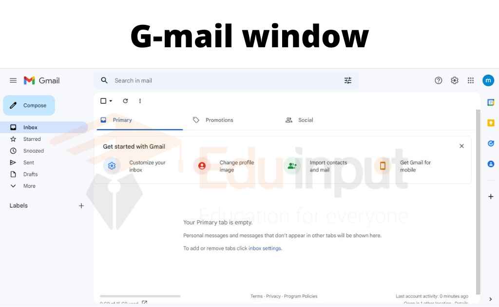 image showing the Gmail window