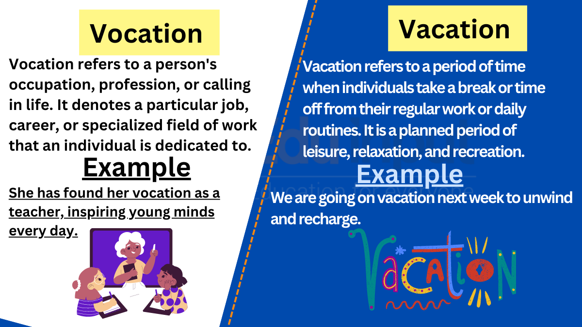 Vocation vs. Vacation-Difference between and Examples