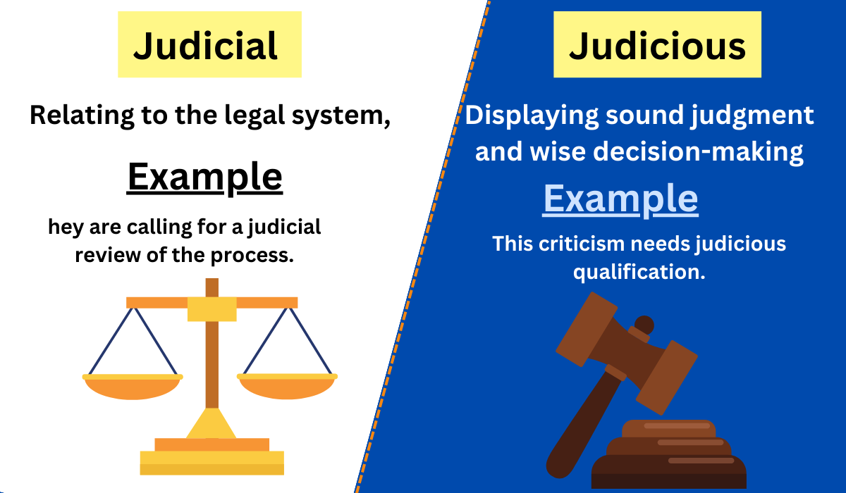 Judicial vs. Judicious-Difference between and examples
