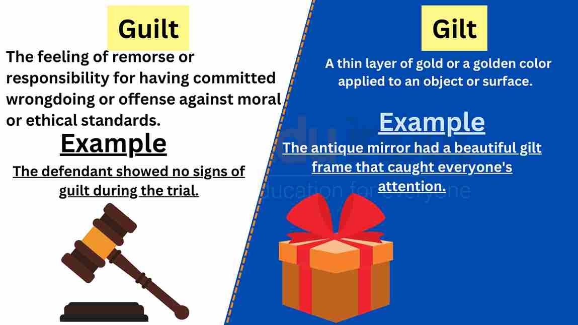 Guilt vs Gilt-Difference Between And Examples