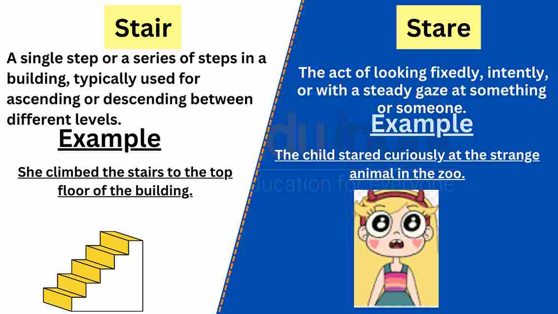 Stair vs Stare-Difference Between And Examples