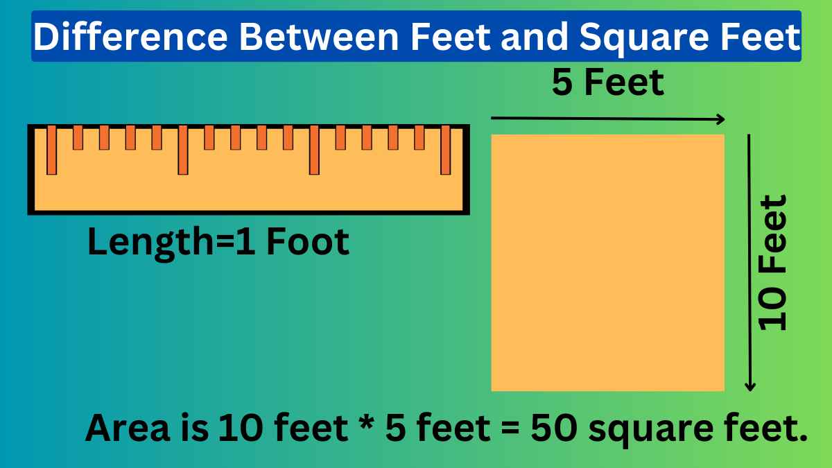 Difference Between Feet and Square Feet