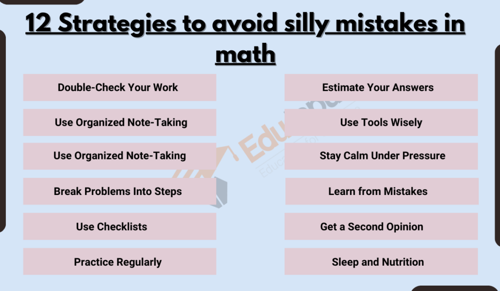 Image showing the 12 strategies to avoid silly mistakes in math