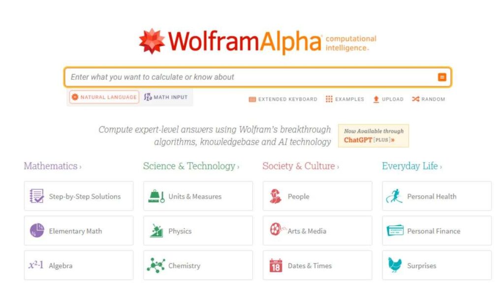 WolframAlpha search image